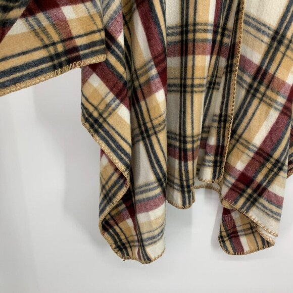 Woolrich Blanket Wrap Shawl Plaid Open Front Poncho - Picture 6 of 9